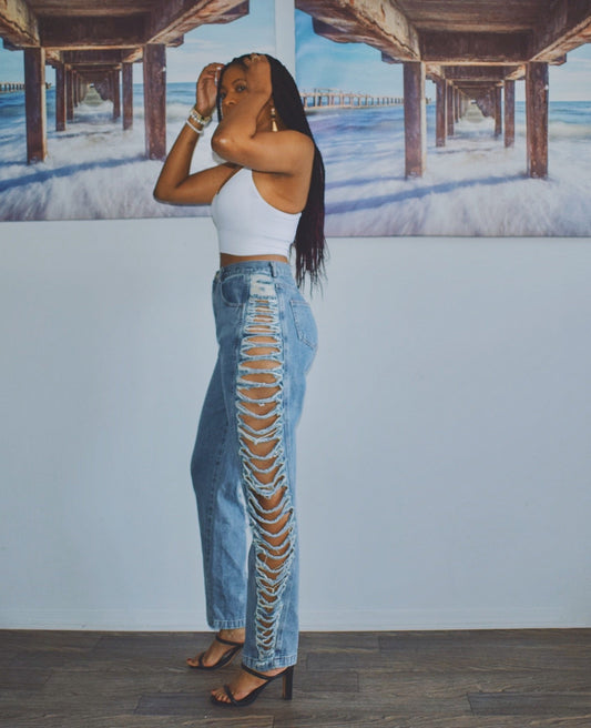 Ripped Vintage High Rise Mom Jeans