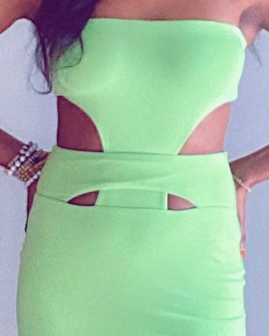 Strapless Maxi Lime Dress